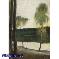 Tranh sơn dầu bờ hồ đẹp